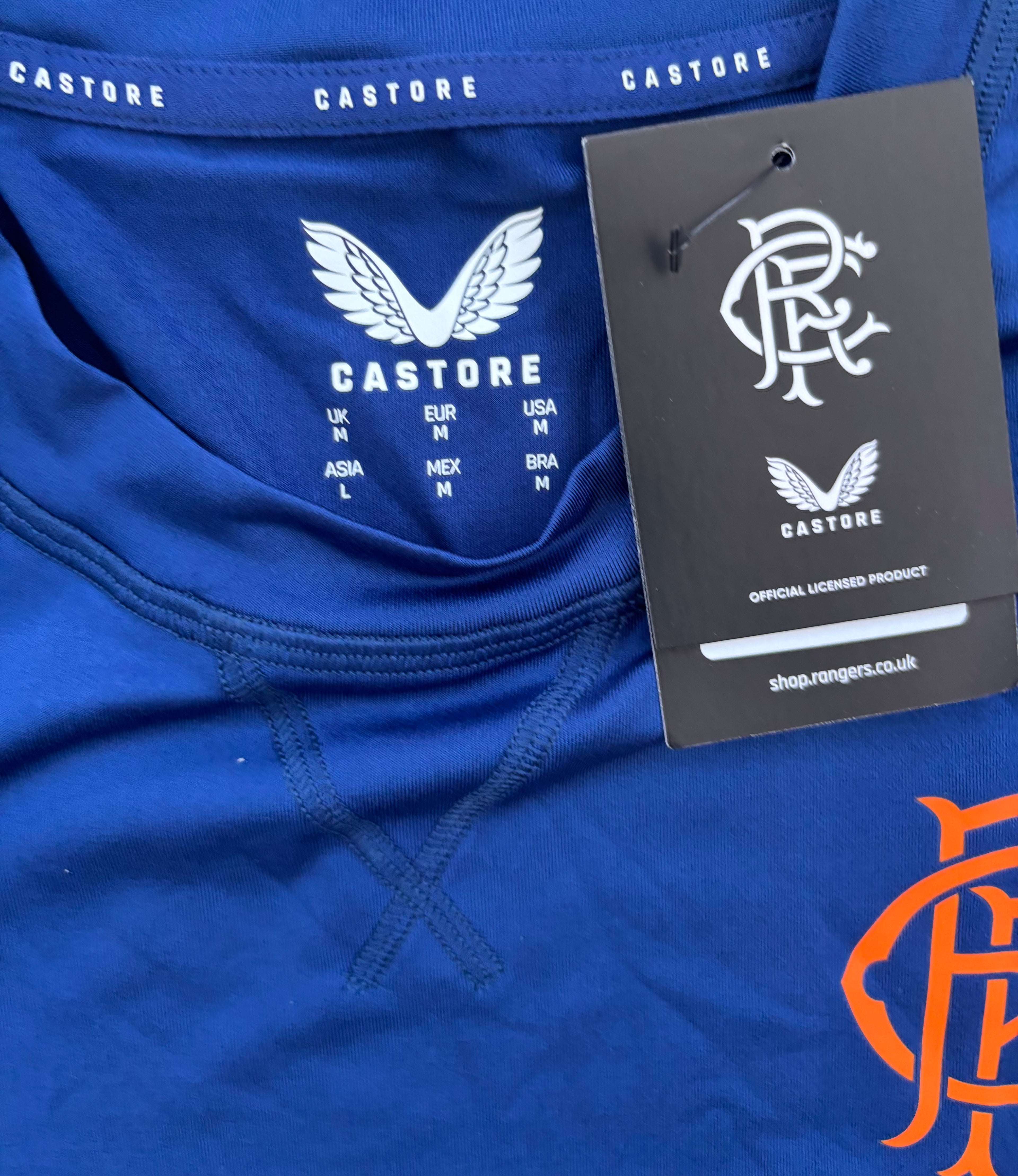 Brand New Glasgow Rangers 2023-2024 Castore Travel Tee